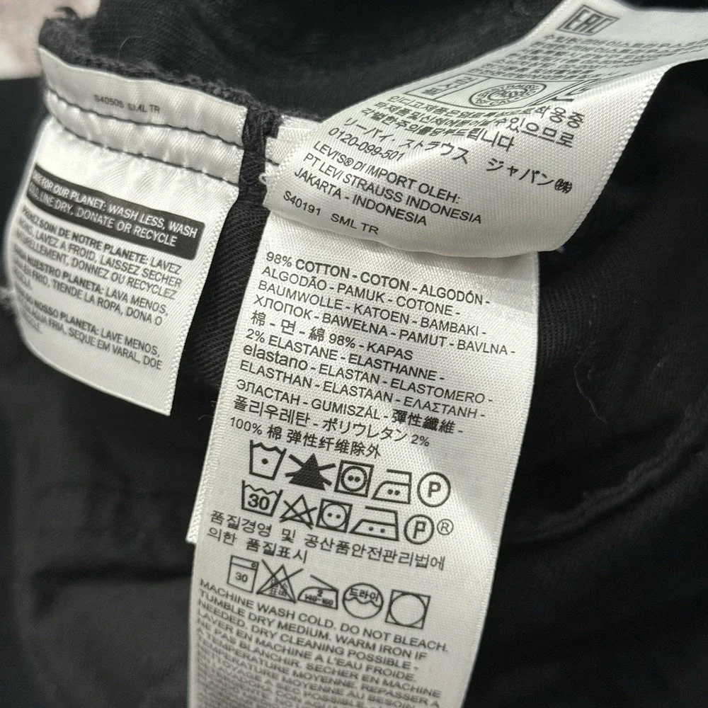 Levi's Made & Crafted 511 Black Stretch 36x32 Premium Denim Slim Fit Jeans Big E